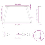 2 db fehér, V-alakú acél dohányzóasztal láb 70 x (30-31,3) cm 10