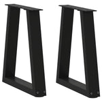 2 db fekete, V-alakú acél dohányzóasztal láb 28 x (42-43,3) cm