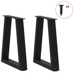 2 db fekete, V-alakú acél dohányzóasztal láb 28 x (42-43,3) cm 3