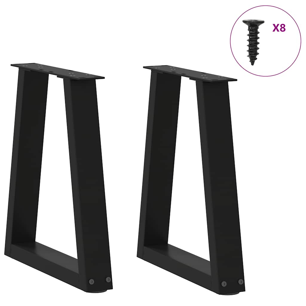 2 db fekete, V-alakú acél dohányzóasztal láb 28 x (42-43,3) cm 3