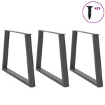 3 db antracitszürke, V-alakú acél étkezőasztalláb 90 x (72-73,3) cm 3