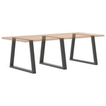3 db antracitszürke, V-alakú acél étkezőasztalláb 90 x (72-73,3) cm 8