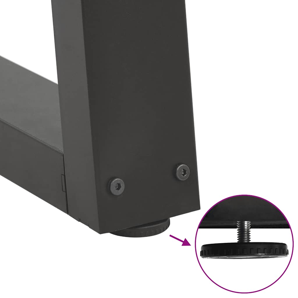 3 db antracitszürke, V-alakú acél étkezőasztalláb 90 x (72-73,3) cm 9