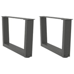 2 db antracitszürke, V-alakú acél dohányzóasztal láb 50 x (30-31,3) cm