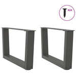 2 db antracitszürke, V-alakú acél dohányzóasztal láb 50 x (30-31,3) cm 3