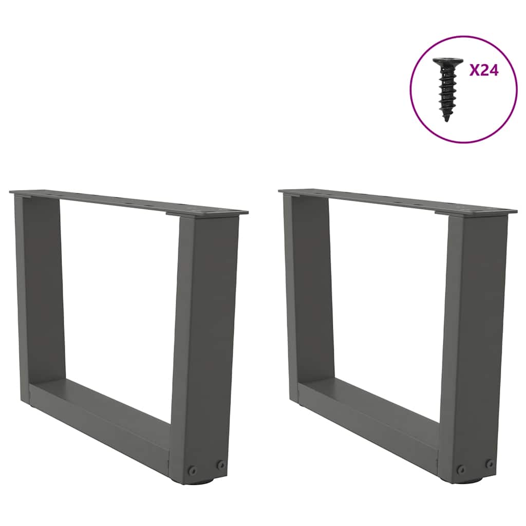 2 db antracitszürke, V-alakú acél dohányzóasztal láb 50 x (30-31,3) cm 3