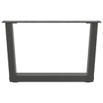2 db antracitszürke, V-alakú acél dohányzóasztal láb 50 x (30-31,3) cm 5