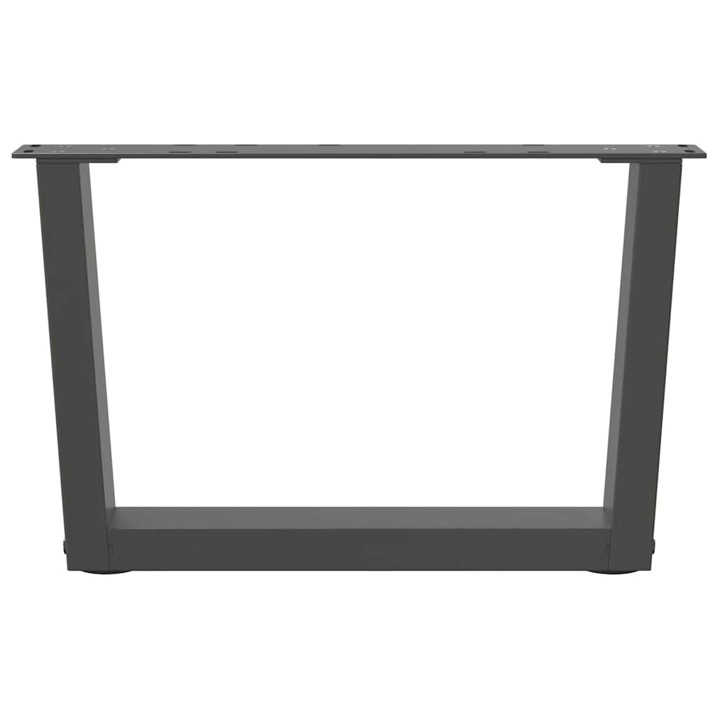 2 db antracitszürke, V-alakú acél dohányzóasztal láb 50 x (30-31,3) cm 5