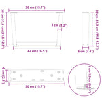 2 db antracitszürke, V-alakú acél dohányzóasztal láb 50 x (30-31,3) cm 10