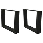 2 db fekete, V-alakú acél dohányzóasztal láb 60 x (30-31,3) cm
