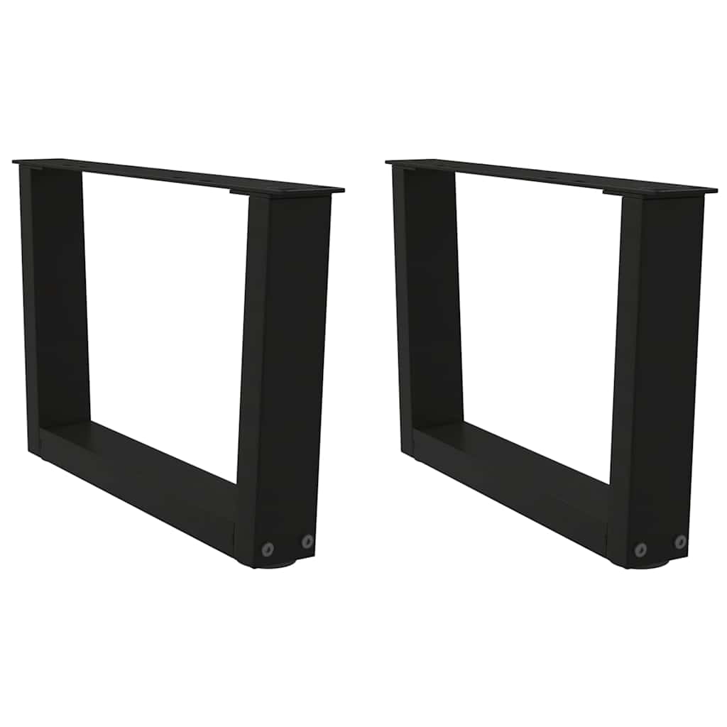 2 db fekete, V-alakú acél dohányzóasztal láb 60 x (30-31,3) cm