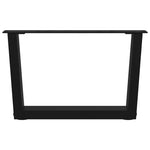 2 db fekete, V-alakú acél dohányzóasztal láb 60 x (30-31,3) cm 5