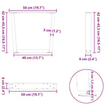2 db V-alakú natúr acél dohányzóasztal láb 50x(42-43,3) cm 11