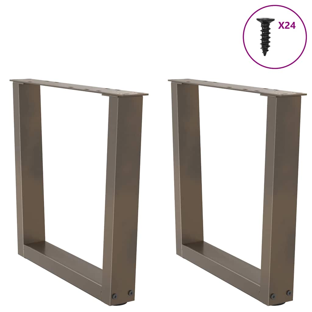 2 db V-alakú natúr acél dohányzóasztal láb 50x(42-43,3) cm 4