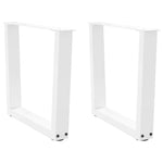 2 db fehér, V-alakú acél dohányzóasztal láb 60 x (42-43,3) cm