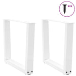 2 db fehér, V-alakú acél dohányzóasztal láb 60 x (42-43,3) cm 5