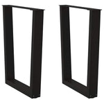 2 db fekete, V-alakú acél étkezőasztal láb 70 x (72-73,3) cm