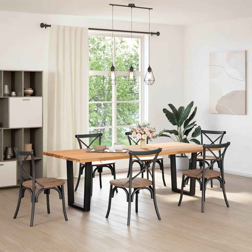 2 db fekete, V-alakú acél étkezőasztal láb 70 x (72-73,3) cm 2