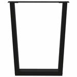 2 db fekete, V-alakú acél étkezőasztal láb 70 x (72-73,3) cm 3
