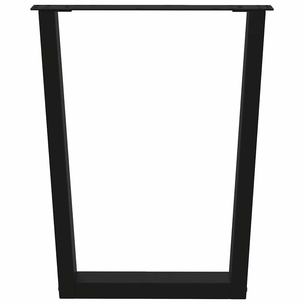 2 db fekete, V-alakú acél étkezőasztal láb 70 x (72-73,3) cm 3