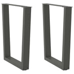 2 db antracitszürke, V-alakú acél étkezőasztalláb 70 x (72-73,3) cm