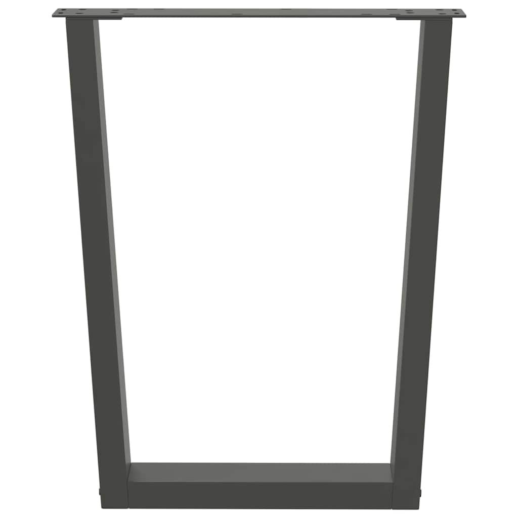 2 db antracitszürke, V-alakú acél étkezőasztalláb 70 x (72-73,3) cm 3