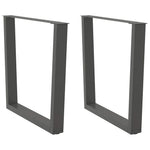 2 db antracitszürke, V-alakú acél étkezőasztal láb 80 x (72-73,3) cm