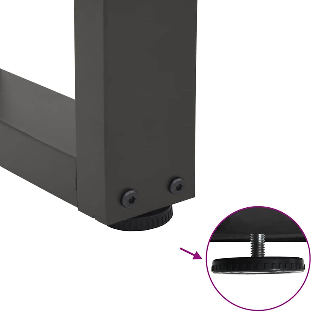 2 db antracitszürke, V-alakú acél étkezőasztal láb 80 x (72-73,3) cm 9