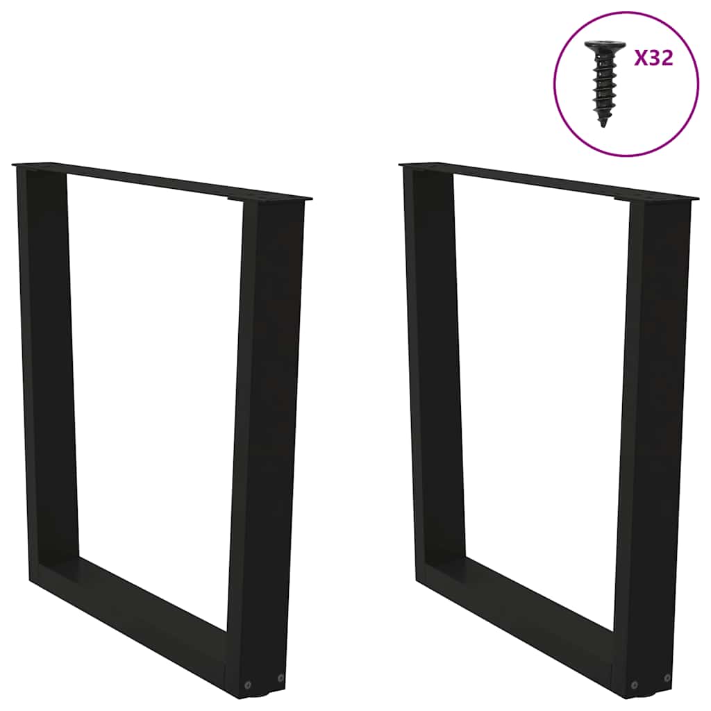 2 db fekete, V-alakú acél étkezőasztal láb 90 x (72-73,3) cm 3
