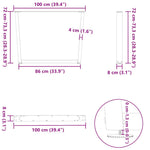 3 db fehér, V-alakú étkezőasztal láb 100 x (72-73,3) cm acél étkezőasztal láb 10