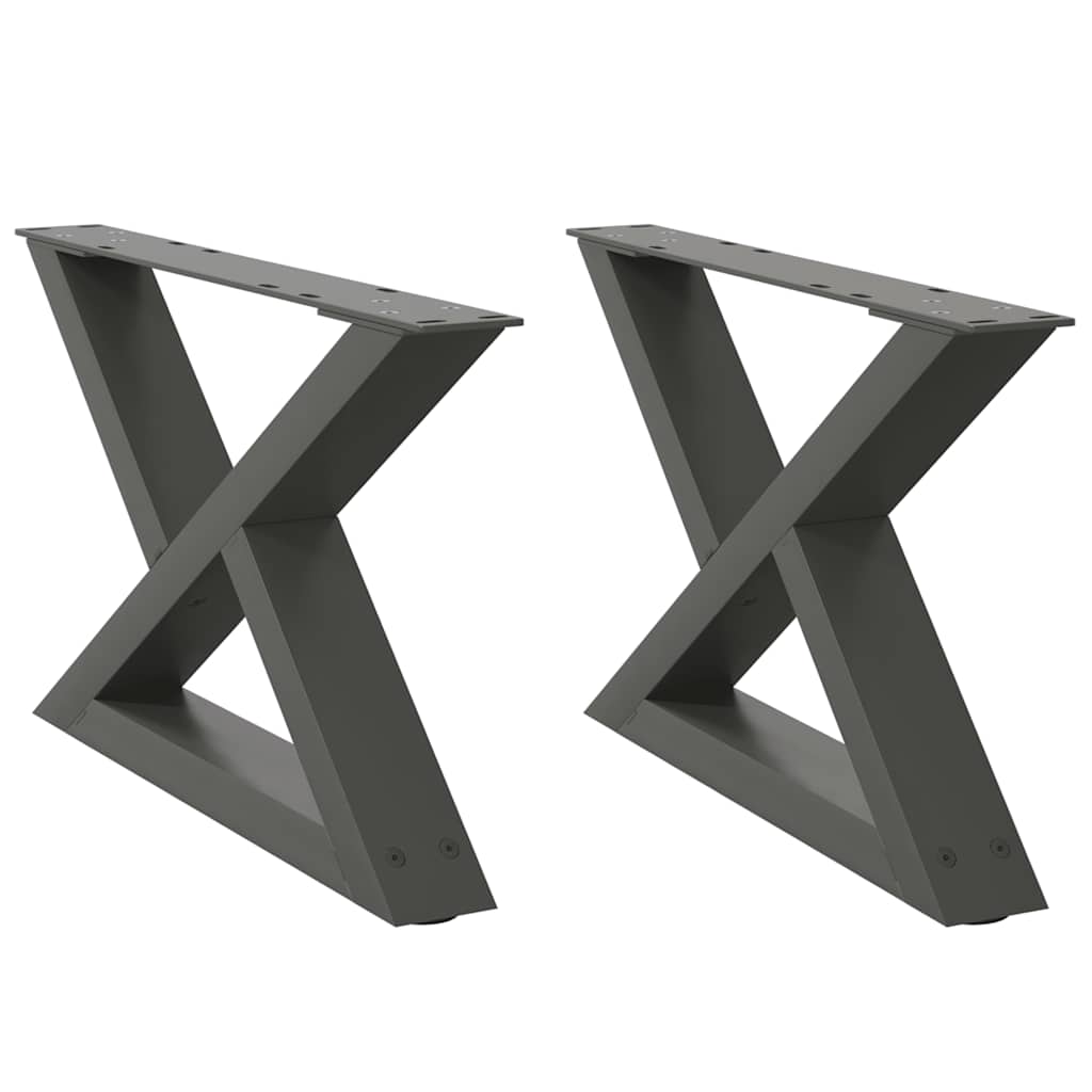 2 db antracitszürke acél dohányzóasztal láb 50 x (30-31,3) cm 2