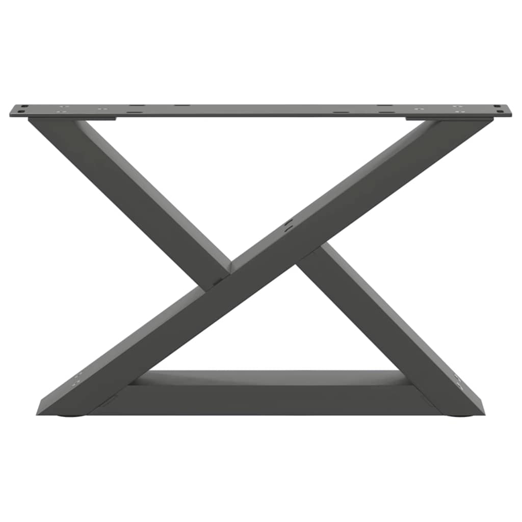 2 db antracitszürke acél dohányzóasztal láb 50 x (30-31,3) cm 5