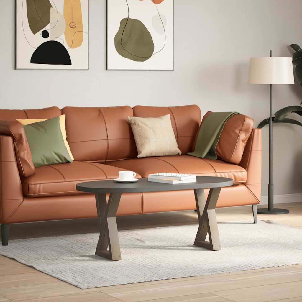 2 db natúr acél dohányzóasztal láb 38x(42-43,3) cm acél 3