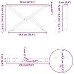 2 db natúr acél dohányzóasztal láb 70 x (42-43,3) cm acél 10