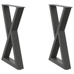 2 db antracitszürke acél étkezőasztalláb 60x(72-73,3) cm 2