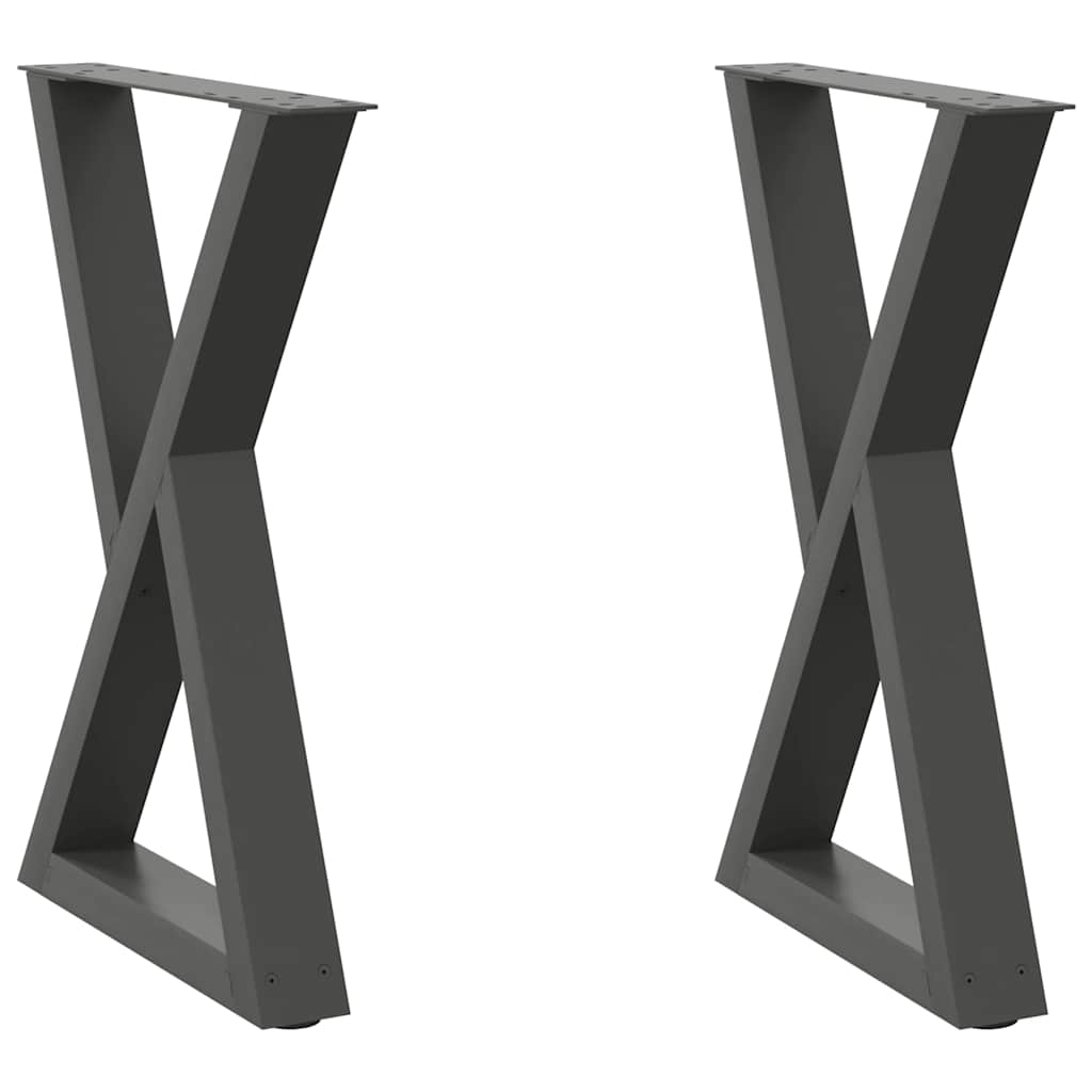 2 db antracitszürke acél étkezőasztalláb 60x(72-73,3) cm 2