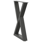 2 db antracitszürke acél étkezőasztalláb 60x(72-73,3) cm 4