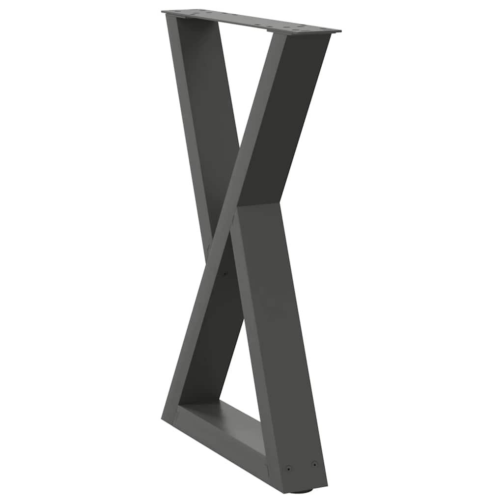 2 db antracitszürke acél étkezőasztalláb 60x(72-73,3) cm 4