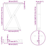 2 db antracitszürke acél étkezőasztalláb 60x(72-73,3) cm 10