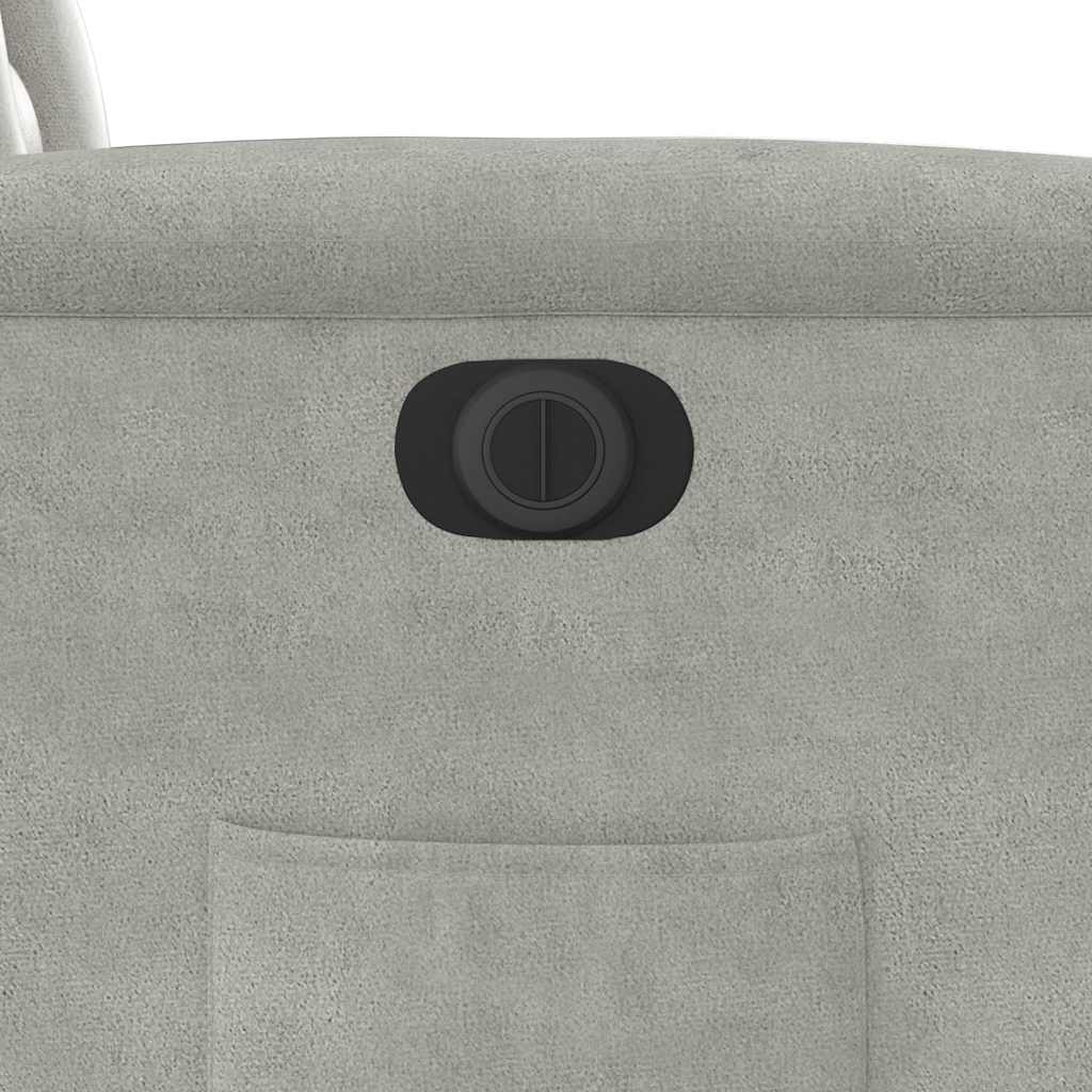 Világosszürke mikroszálas szövet elektromos dönthető fotel 10