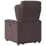 Elektromos felállást segítő sötétbarna szövet dönthető fotel 7