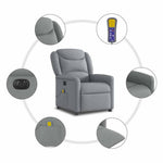 Világosszürke szövet dönthető elektromos masszázsfotel 10