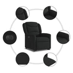 Elektromos felállást segítő fekete szövet dönthető fotel 11