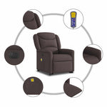 Sötétbarna szövet dönthető elektromos álló masszázsfotel 8