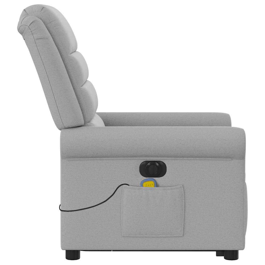 Elektromos álló masszázsfotel felhőszürke szövet 6