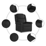 Elektromos fényes fekete műbőr felállást segítő dönthető fotel 13