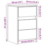 Betonszürke szerelt fa éjjeliszekrény LED-fényekkel 14