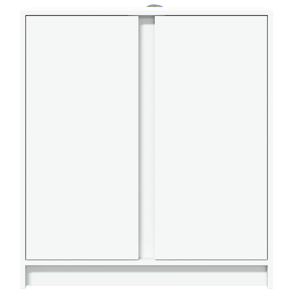Fehér szerelt fa tálalószekrény LED-del 77 x 34 x 85 cm 6