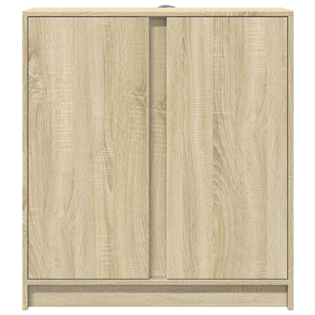 Sonoma tölgy szerelt fa tálalószekrény LED-del 77 x 34 x 85 cm 6