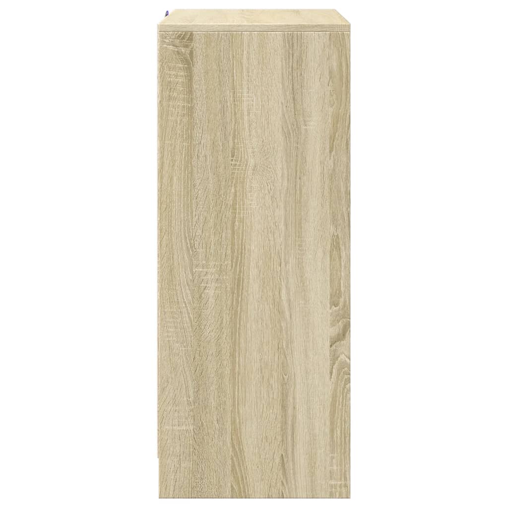 Sonoma tölgy szerelt fa tálalószekrény LED-del 77 x 34 x 85 cm 8